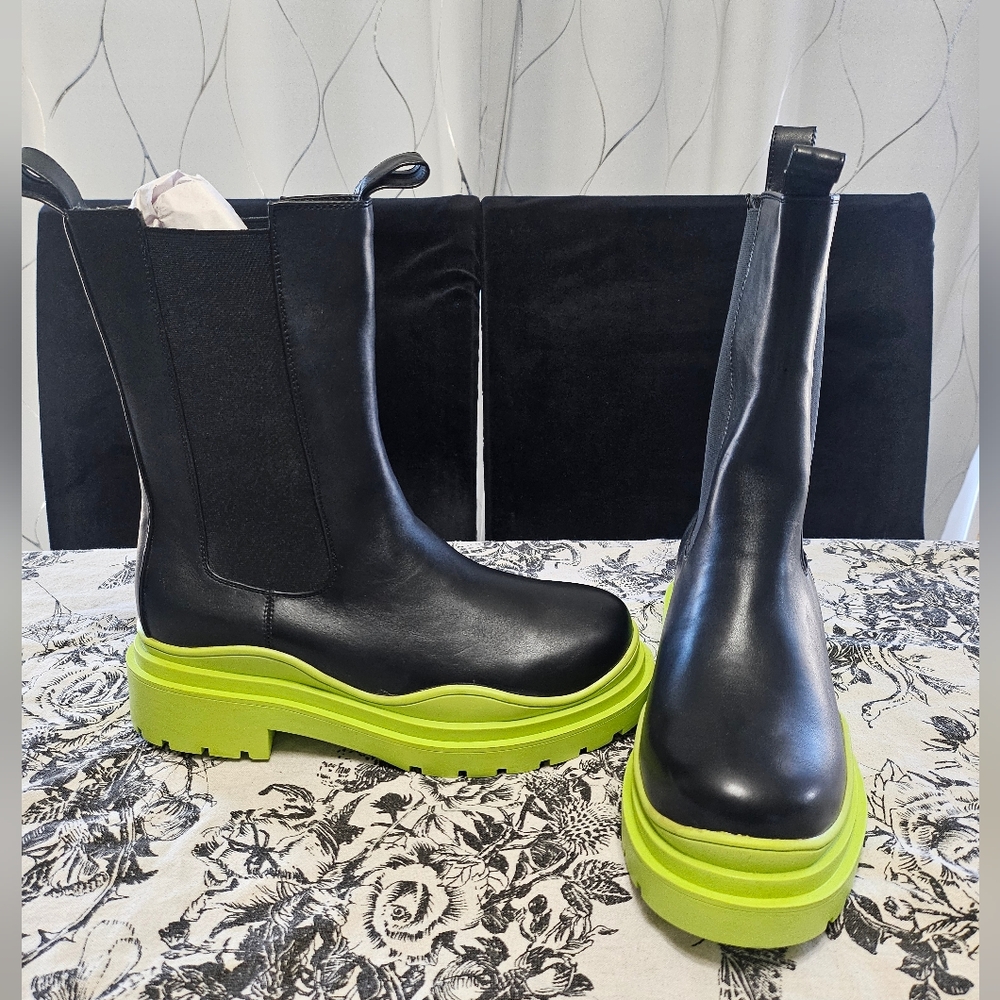 Azalea Wang Lime Green Ghosted Boot